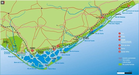 mapa ria formosa